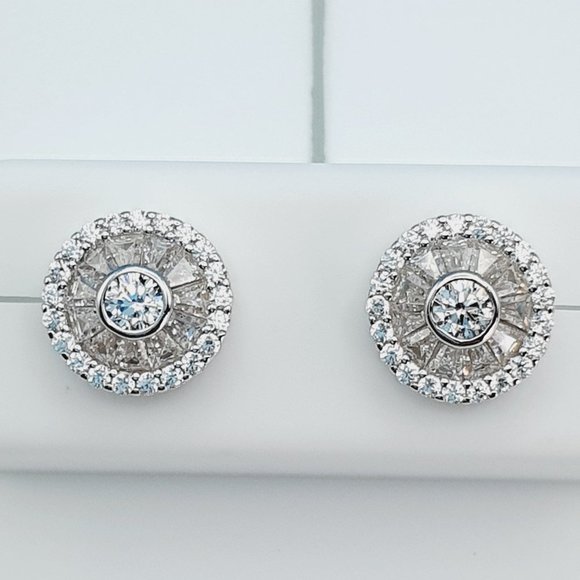 925 Sterling Silver Cubic Zirconia Earrings, U19254783 - Picture 7 of 11